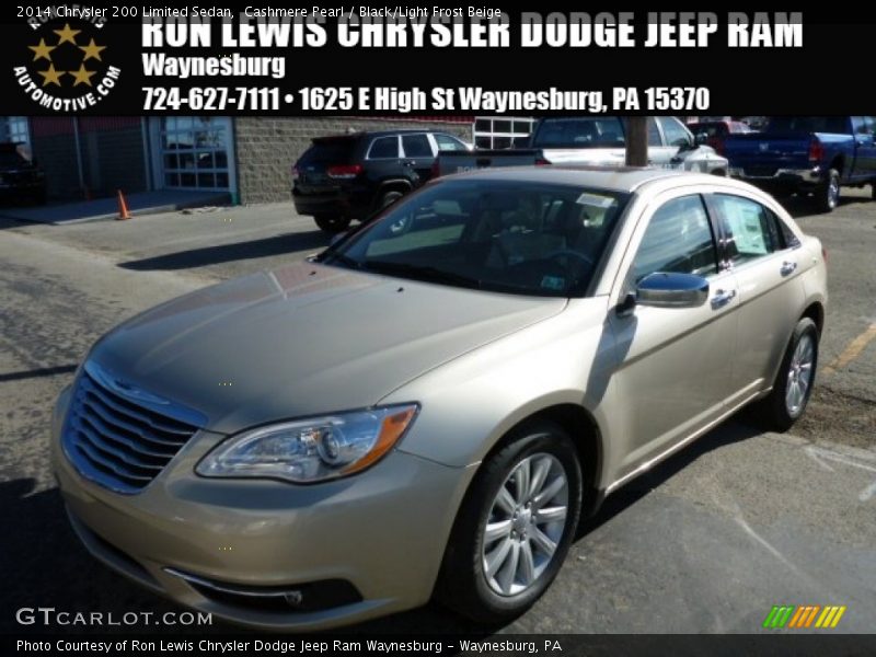 Cashmere Pearl / Black/Light Frost Beige 2014 Chrysler 200 Limited Sedan