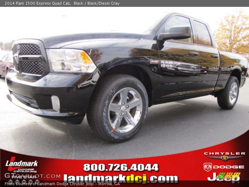 Black / Black/Diesel Gray 2014 Ram 1500 Express Quad Cab