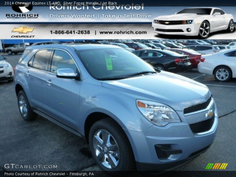 Silver Topaz Metallic / Jet Black 2014 Chevrolet Equinox LT AWD