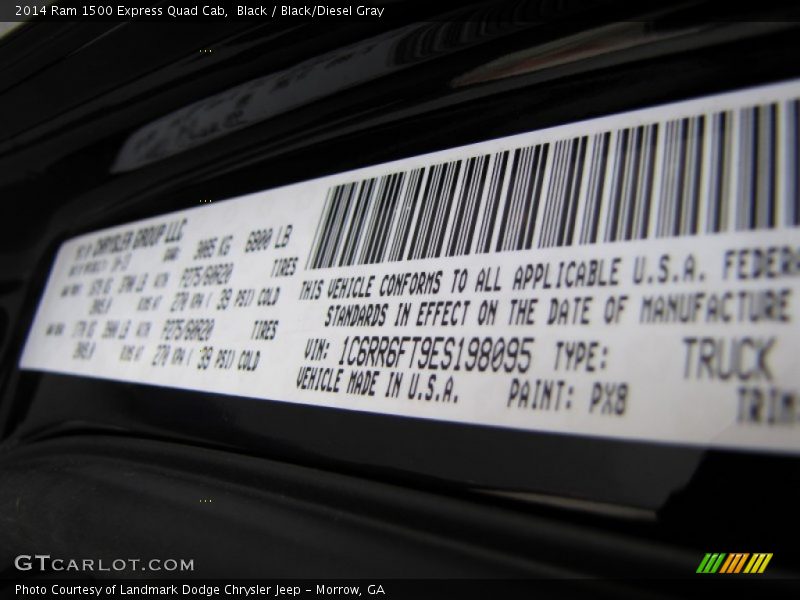 Black / Black/Diesel Gray 2014 Ram 1500 Express Quad Cab