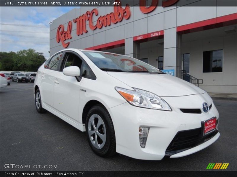 Blizzard White Pearl / Dark Gray 2013 Toyota Prius Three Hybrid