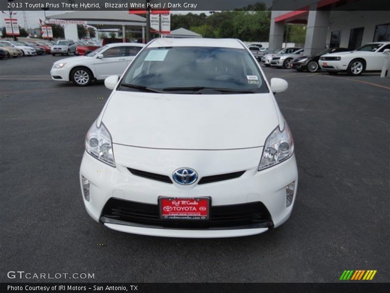 Blizzard White Pearl / Dark Gray 2013 Toyota Prius Three Hybrid
