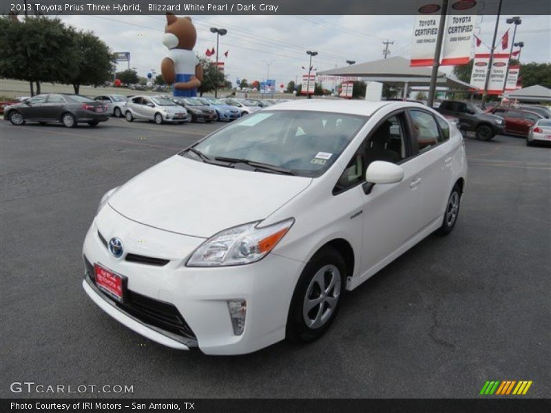 Blizzard White Pearl / Dark Gray 2013 Toyota Prius Three Hybrid