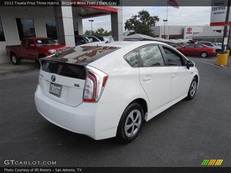 Blizzard White Pearl / Dark Gray 2013 Toyota Prius Three Hybrid