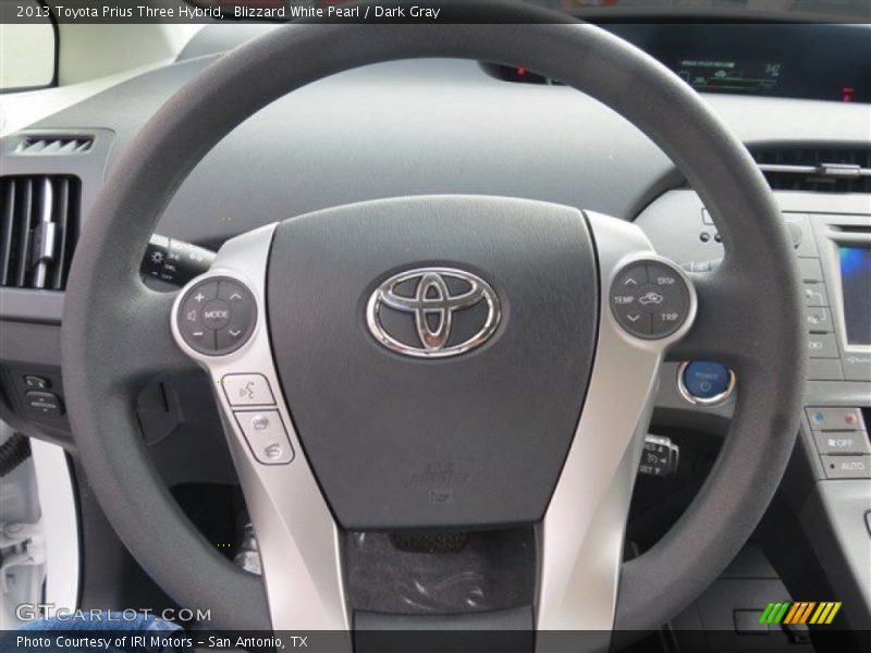 Blizzard White Pearl / Dark Gray 2013 Toyota Prius Three Hybrid