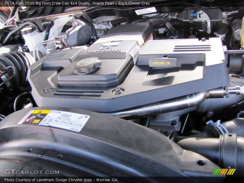 Prairie Pearl / Black/Diesel Gray 2014 Ram 3500 Big Horn Crew Cab 4x4 Dually