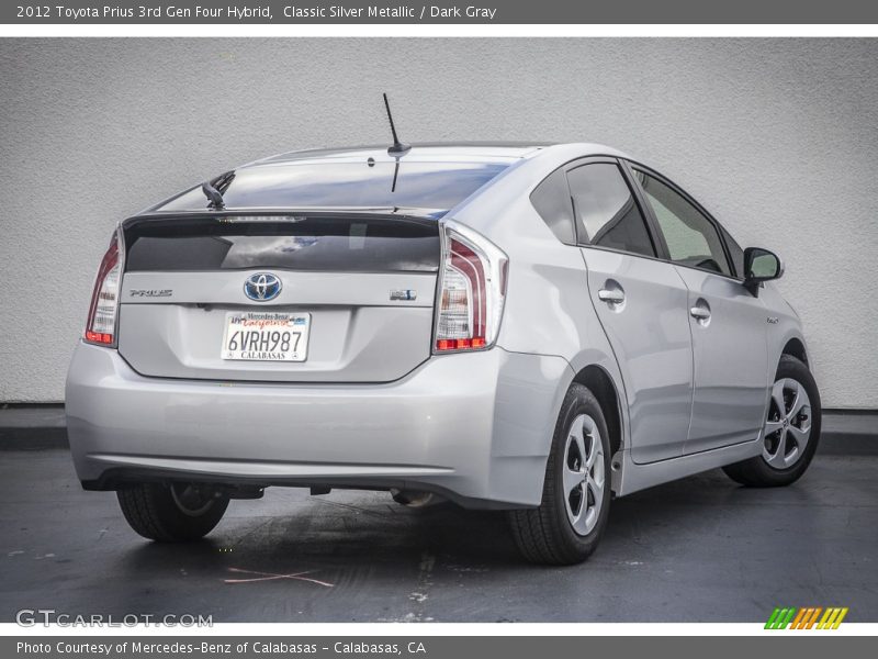 Classic Silver Metallic / Dark Gray 2012 Toyota Prius 3rd Gen Four Hybrid