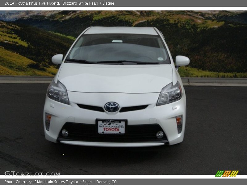 Blizzard White Pearl / Bisque 2014 Toyota Prius Five Hybrid