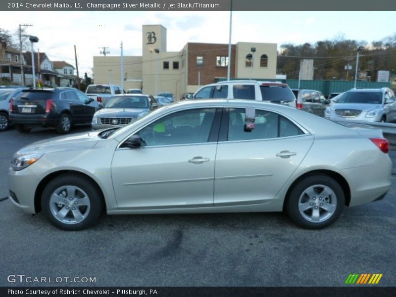 Champagne Silver Metallic / Jet Black/Titanium 2014 Chevrolet Malibu LS