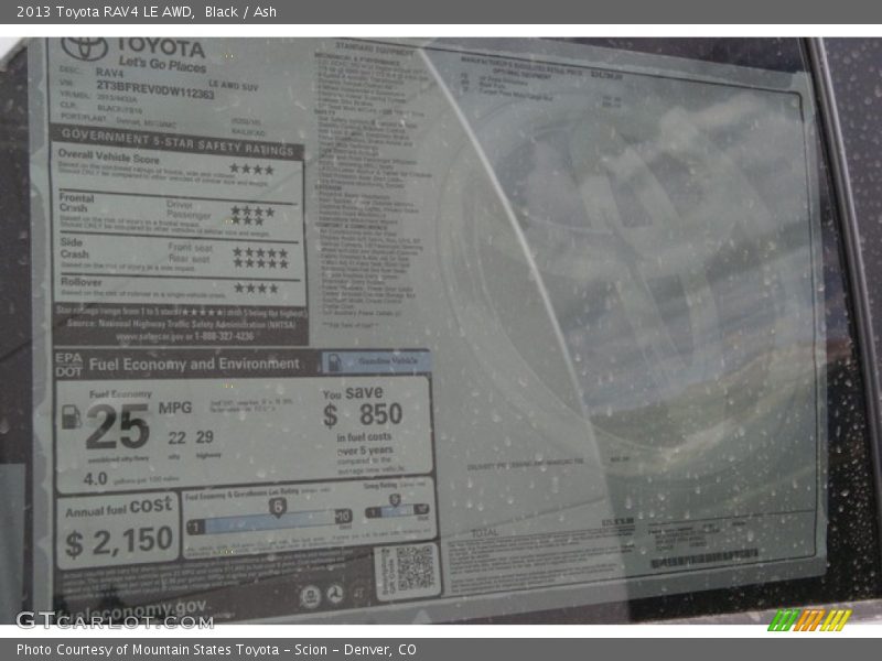 Black / Ash 2013 Toyota RAV4 LE AWD
