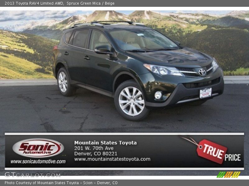 Spruce Green Mica / Beige 2013 Toyota RAV4 Limited AWD