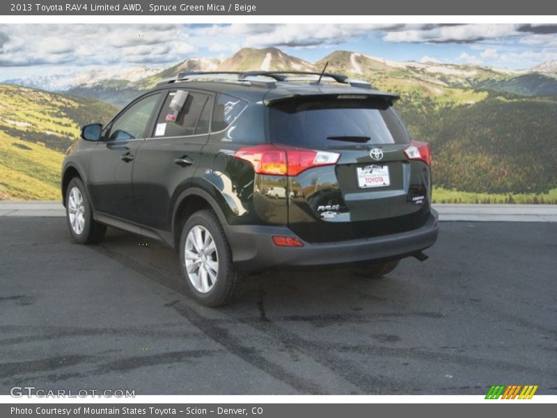 Spruce Green Mica / Beige 2013 Toyota RAV4 Limited AWD