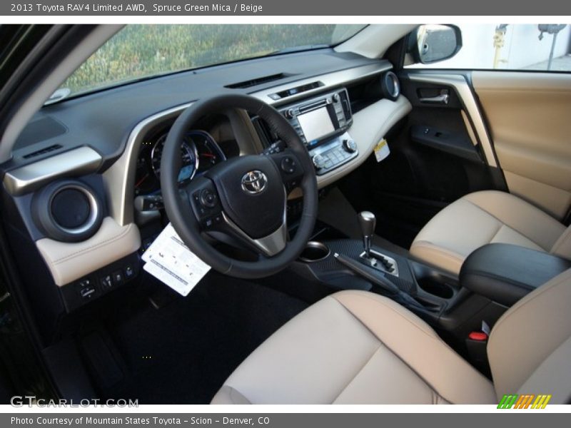 Spruce Green Mica / Beige 2013 Toyota RAV4 Limited AWD