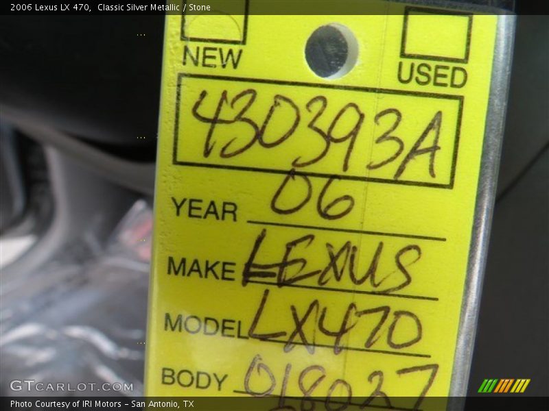 Classic Silver Metallic / Stone 2006 Lexus LX 470