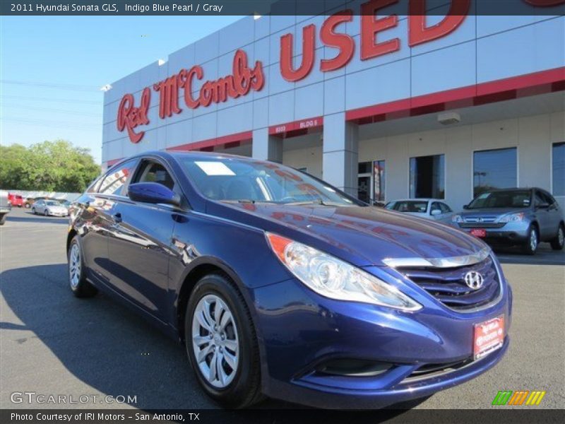 Indigo Blue Pearl / Gray 2011 Hyundai Sonata GLS
