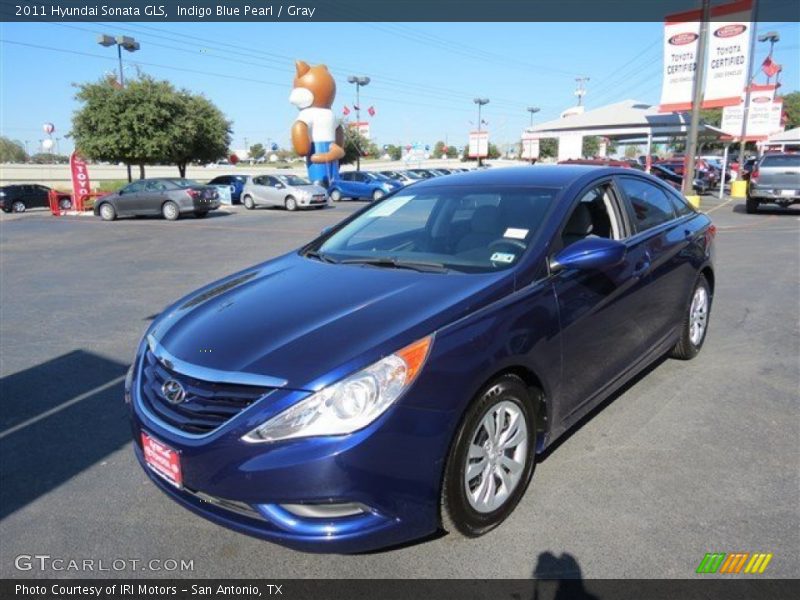 Indigo Blue Pearl / Gray 2011 Hyundai Sonata GLS