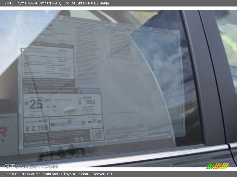 Spruce Green Mica / Beige 2013 Toyota RAV4 Limited AWD