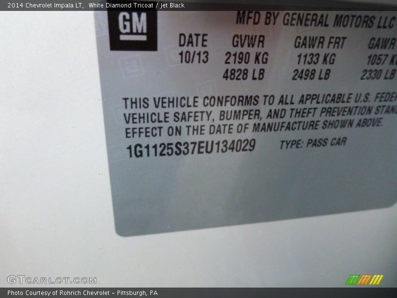 White Diamond Tricoat / Jet Black 2014 Chevrolet Impala LT