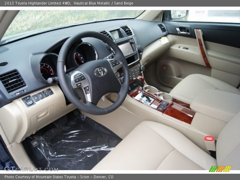 Nautical Blue Metallic / Sand Beige 2013 Toyota Highlander Limited 4WD
