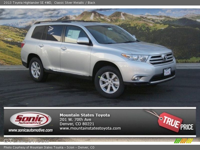 Classic Silver Metallic / Black 2013 Toyota Highlander SE 4WD