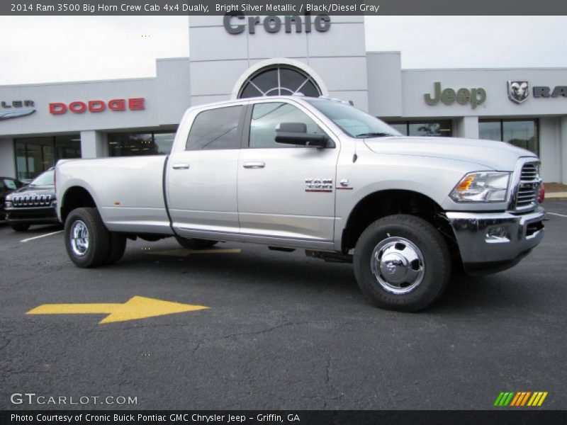 Bright Silver Metallic / Black/Diesel Gray 2014 Ram 3500 Big Horn Crew Cab 4x4 Dually