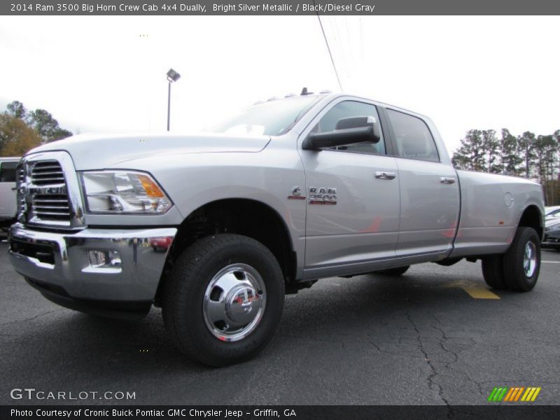 Bright Silver Metallic / Black/Diesel Gray 2014 Ram 3500 Big Horn Crew Cab 4x4 Dually