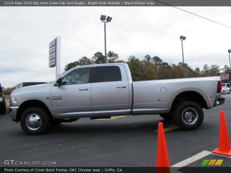 Bright Silver Metallic / Black/Diesel Gray 2014 Ram 3500 Big Horn Crew Cab 4x4 Dually