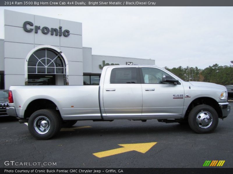 Bright Silver Metallic / Black/Diesel Gray 2014 Ram 3500 Big Horn Crew Cab 4x4 Dually