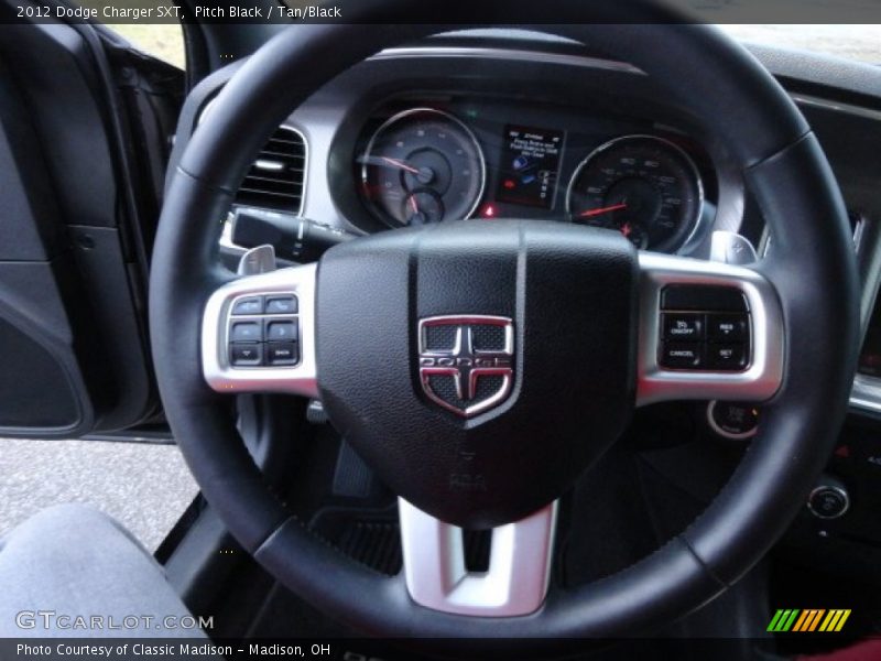 Pitch Black / Tan/Black 2012 Dodge Charger SXT