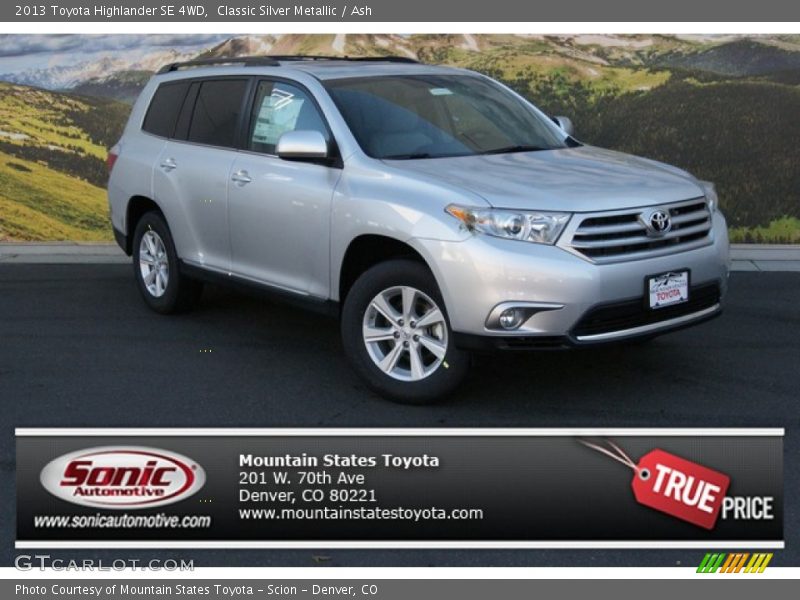 Classic Silver Metallic / Ash 2013 Toyota Highlander SE 4WD