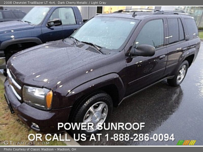 Dark Cherry Metallic / Light Gray 2008 Chevrolet TrailBlazer LT 4x4