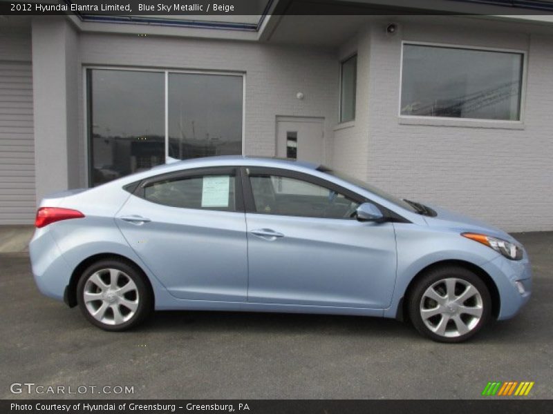 Blue Sky Metallic / Beige 2012 Hyundai Elantra Limited