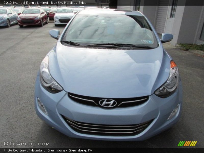 Blue Sky Metallic / Beige 2012 Hyundai Elantra Limited