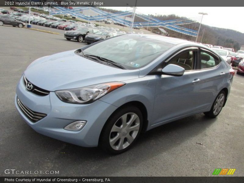 Blue Sky Metallic / Beige 2012 Hyundai Elantra Limited