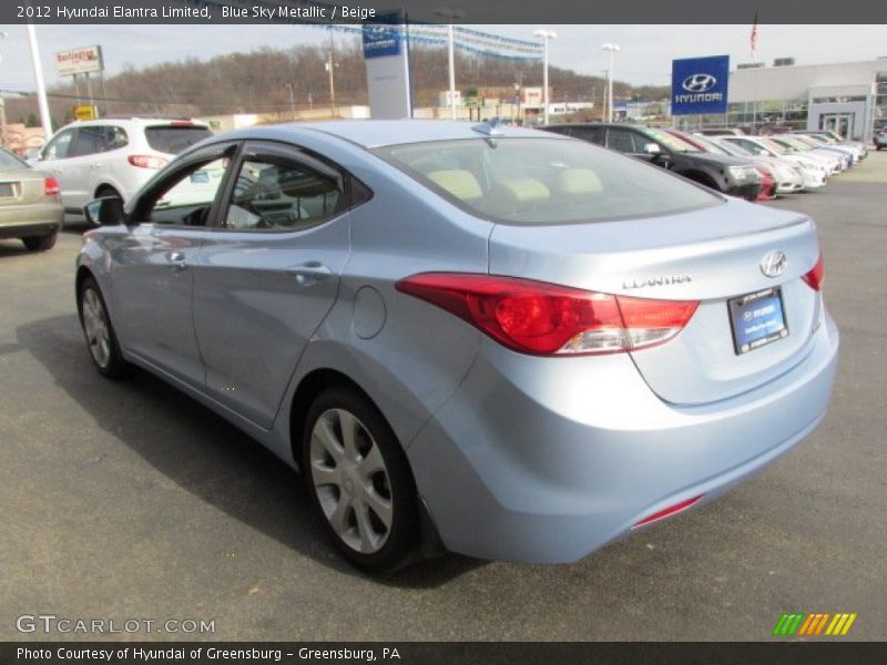 Blue Sky Metallic / Beige 2012 Hyundai Elantra Limited