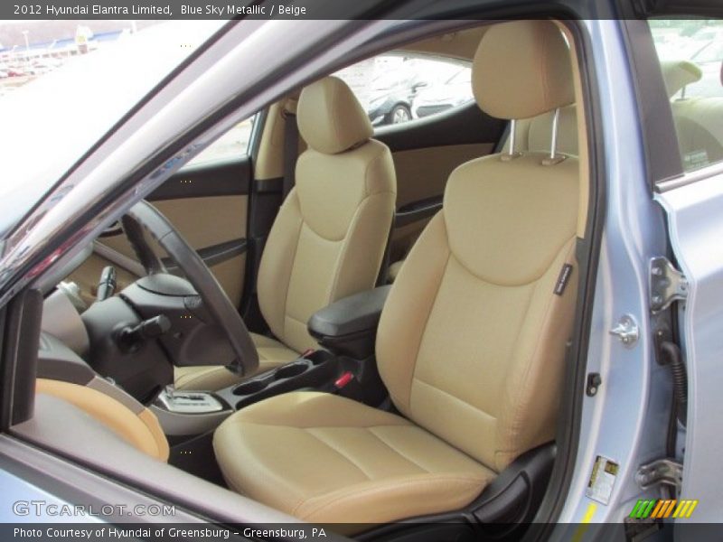 Blue Sky Metallic / Beige 2012 Hyundai Elantra Limited