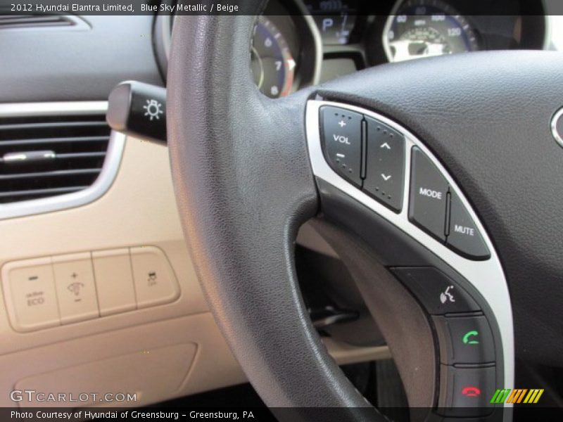 Blue Sky Metallic / Beige 2012 Hyundai Elantra Limited
