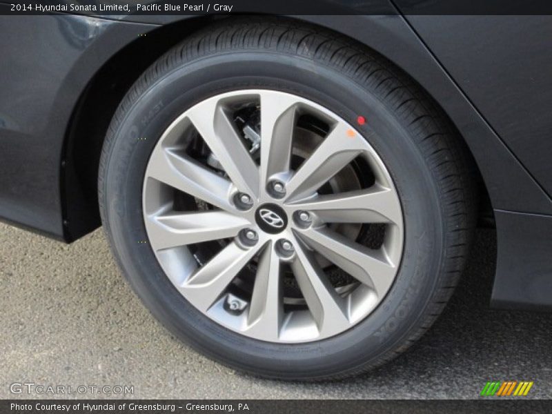 Pacific Blue Pearl / Gray 2014 Hyundai Sonata Limited