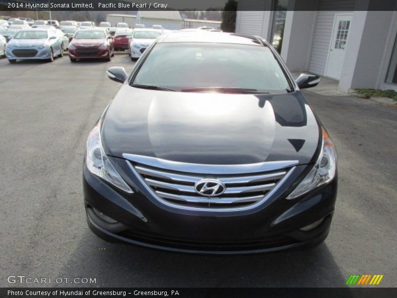 Pacific Blue Pearl / Gray 2014 Hyundai Sonata Limited