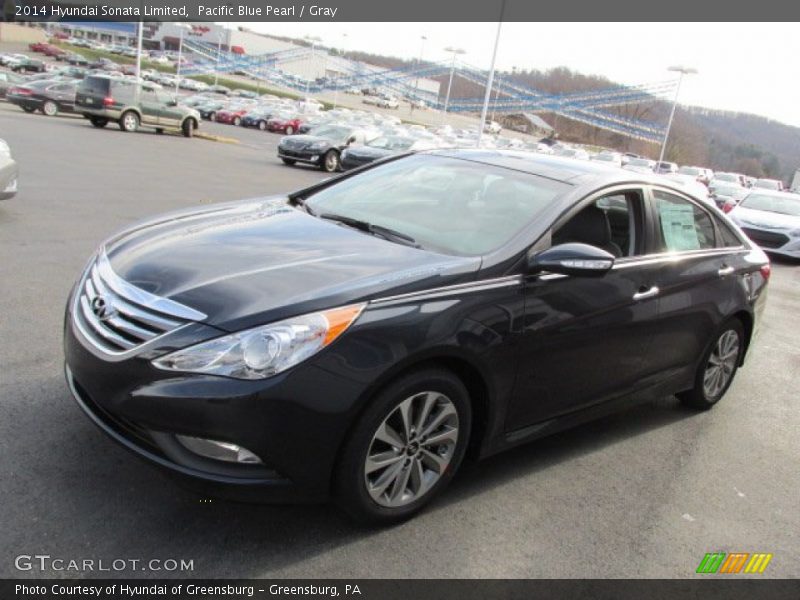 Pacific Blue Pearl / Gray 2014 Hyundai Sonata Limited