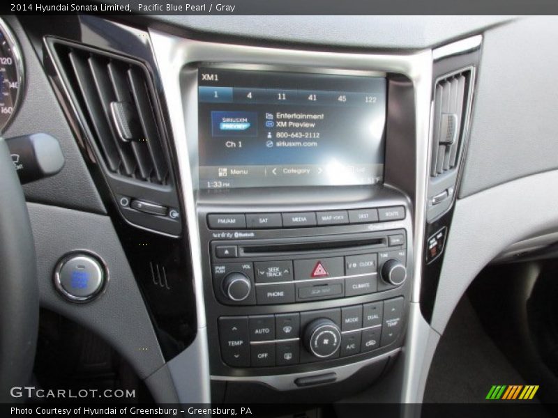 Pacific Blue Pearl / Gray 2014 Hyundai Sonata Limited