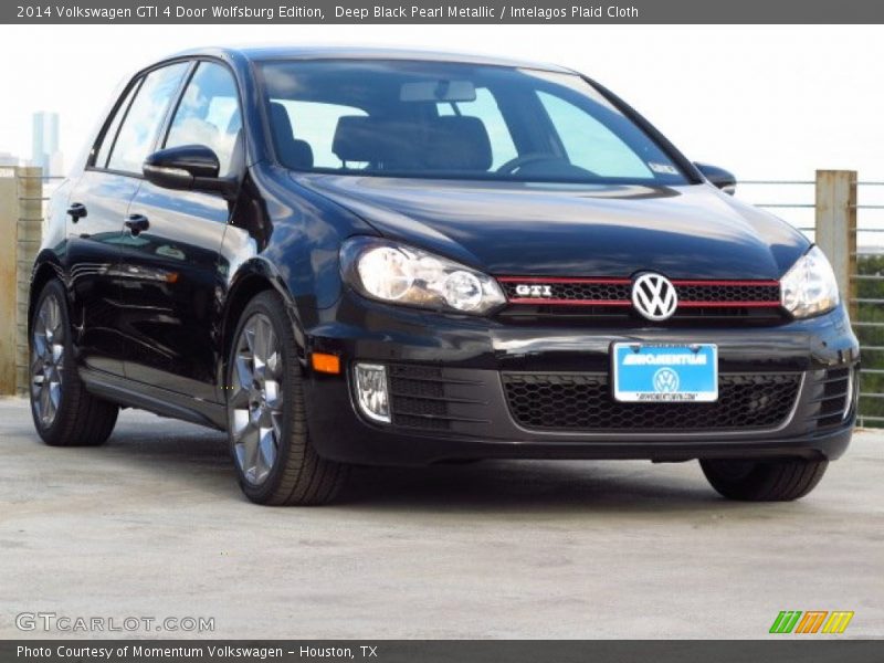 Deep Black Pearl Metallic / Intelagos Plaid Cloth 2014 Volkswagen GTI 4 Door Wolfsburg Edition