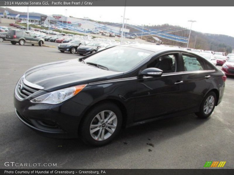 Pacific Blue Pearl / Gray 2014 Hyundai Sonata GLS