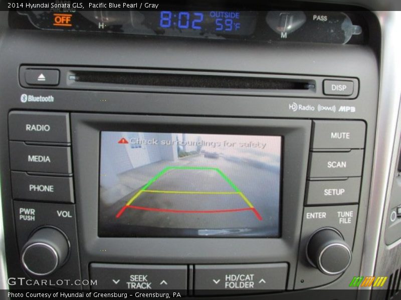 Pacific Blue Pearl / Gray 2014 Hyundai Sonata GLS