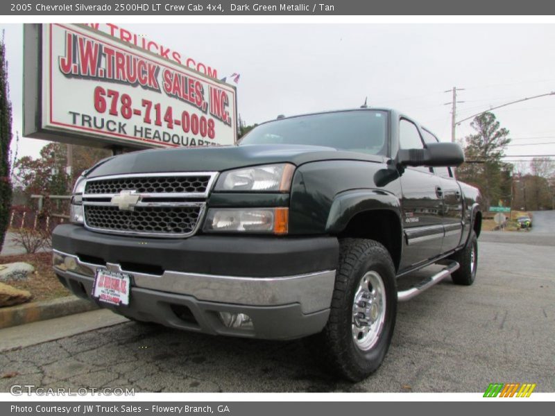 Dark Green Metallic / Tan 2005 Chevrolet Silverado 2500HD LT Crew Cab 4x4
