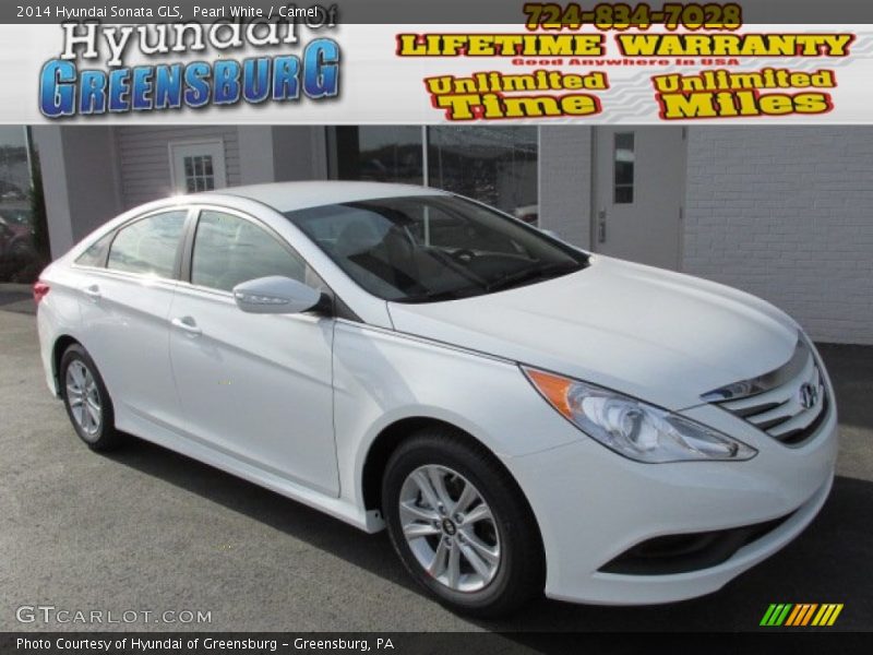 Pearl White / Camel 2014 Hyundai Sonata GLS