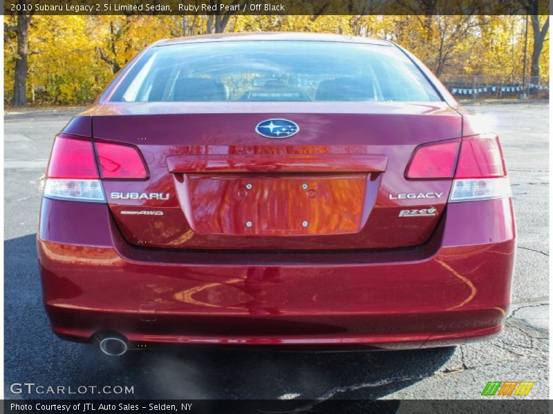 Ruby Red Pearl / Off Black 2010 Subaru Legacy 2.5i Limited Sedan