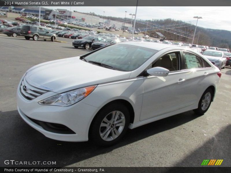 Pearl White / Camel 2014 Hyundai Sonata GLS