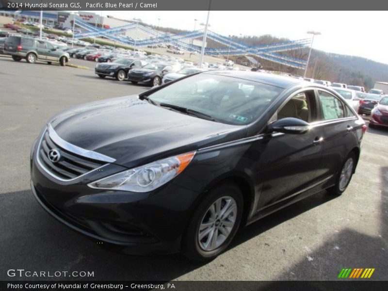 Pacific Blue Pearl / Camel 2014 Hyundai Sonata GLS