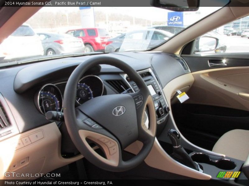 Pacific Blue Pearl / Camel 2014 Hyundai Sonata GLS